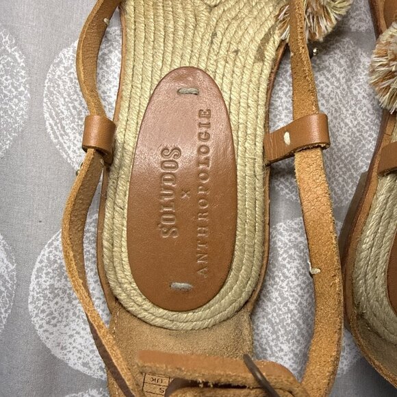 Soludos x Anthropologie Panarea Leather Tasseled Sandals Sandals Sz 6.5 - Picture 8 of 16